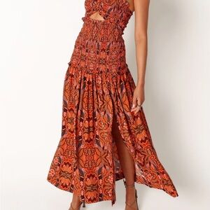 NWT Cecil Midi Dress - Harvest Moon tribal print cutout dress